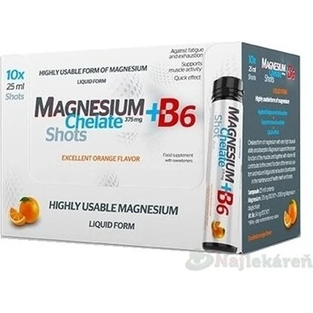 MAGNESIUM Chélaté + B6 orange SALUTEM 1×10 pièces, complément alimentaire