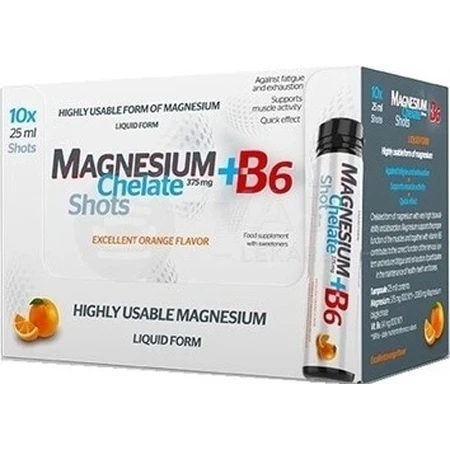 MAGNESIUM Chélaté + B6 orange SALUTEM 1×10 pièces, complément alimentaire