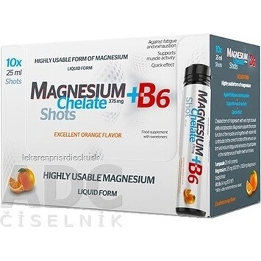 MAGNESIUM Chelated MAGNESIUM + B6 orange SALUTEM 1×10 stuks, voedingssupplement