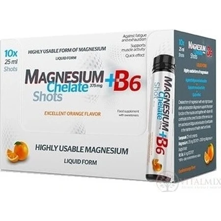MAGNESIUM Chélaté + B6 orange SALUTEM 1×10 pièces, complément alimentaire