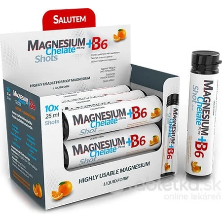 MAGNESIUM Chélaté + B6 orange SALUTEM 1×10 pièces, complément alimentaire
