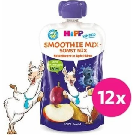 HiPP BIO Smoothie MIX Apple Pear Blueberries 1×120 ml, fruits et légumes, 12m+