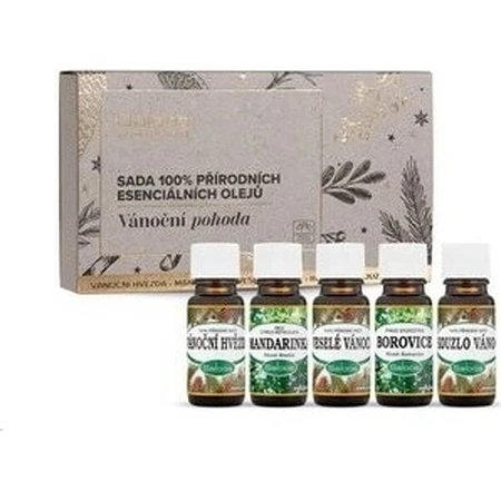 Saloos Coffret bien-être de Noël d'huiles essentielles 100% naturelles 5x10 ml, coffret d'huiles essentielles