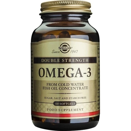Solgar Omega-3 Double Strength Aceite de Pescado de Agua Fría 60 cápsulas 1×60 tbl