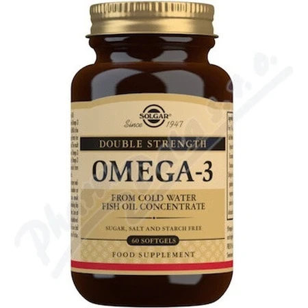 Solgar Omega-3 Double Strength Aceite de Pescado de Agua Fría 60 cápsulas 1×60 tbl