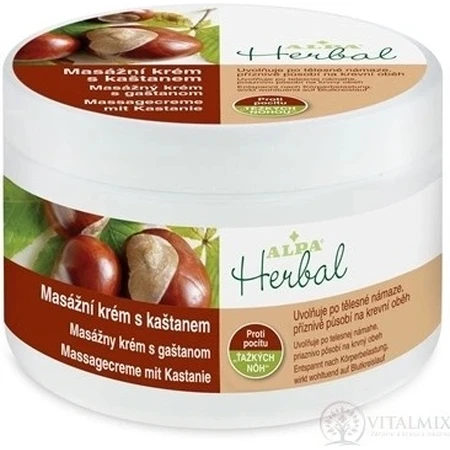 ALPA Crema de masaje a base de hierbas con castaño 1×250 ml, crema de masaje