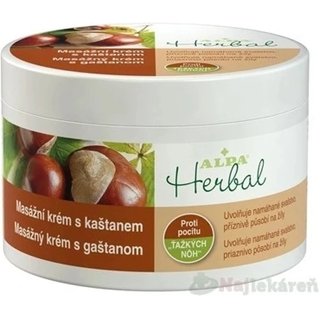 ALPA Crema de masaje a base de hierbas con castaño 1×250 ml, crema de masaje