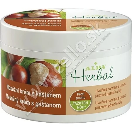 ALPA Crema de masaje a base de hierbas con castaño 1×250 ml, crema de masaje