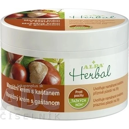 ALPA Crema de masaje a base de hierbas con castaño 1×250 ml, crema de masaje