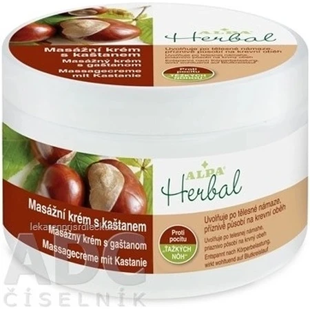 ALPA Crema de masaje a base de hierbas con castaño 1×250 ml, crema de masaje