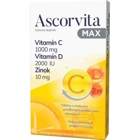 ASCORVITA MAX tbl vitamin C, D and zinc 1x30 pcs
