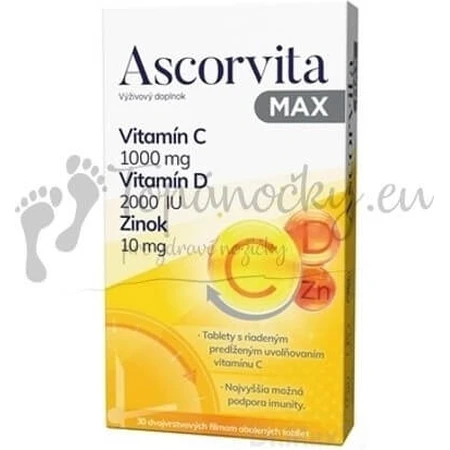 ASCORVITA MAX tbl vitamin C, D and zinc 1x30 pcs