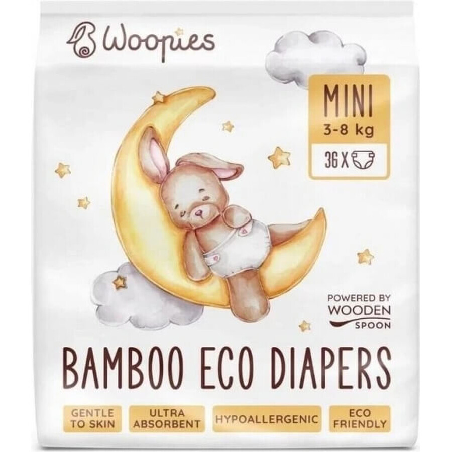 Holzlöffel Woopies Holzlöffel Woopies Baby ECO-Windeln Mini 3-8 kg 36 Stück 1×36 Stück, ECO-Windeln
