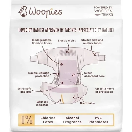Woopies Wooden Spoon Woopies Baby ECO Diapers Mini 3-8 kg 36 pcs 1×36pcs, ECO Diapers