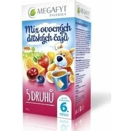 MEGAFYT MIX van vruchtenthee voor kinderen 4 TYPEN 20×2 g, vanaf het einde van de 6e maand