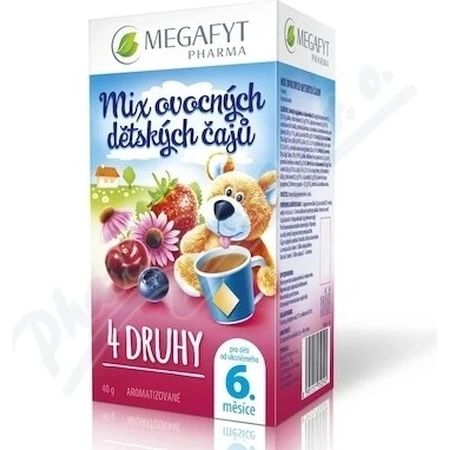 MEGAFYT MIX van vruchtenthee voor kinderen 4 TYPEN 20×2 g, vanaf het einde van de 6e maand