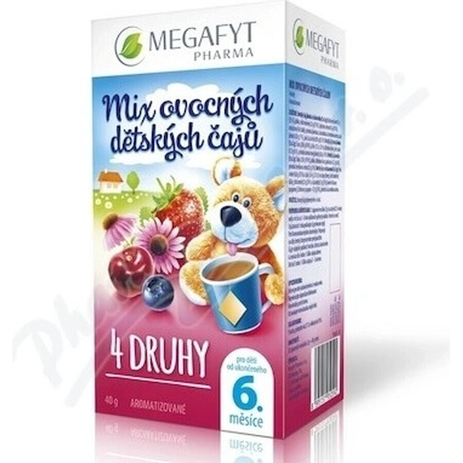 MEGAFYT MIX di tè alla frutta per bambini 4 TIPI 20×2 g, dalla fine del 6° mese