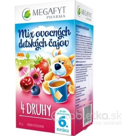 MEGAFYT MIX van vruchtenthee voor kinderen 4 TYPEN 20×2 g, vanaf het einde van de 6e maand