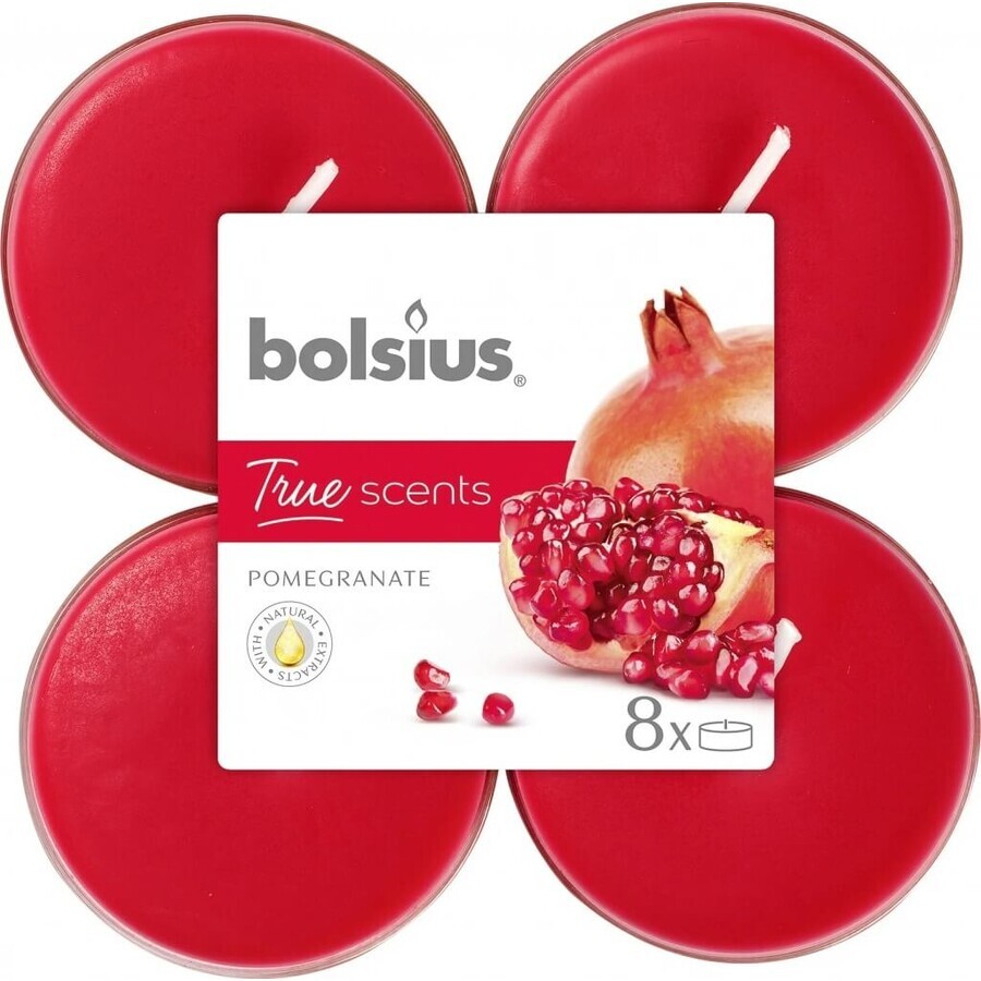 Bolsius Aromatic 2.0 Tea Maxi 8st Granaatappel, geurkaarsen 1×8 stuks, geurkaars