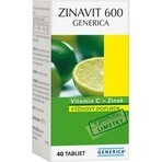 GENERICA Zinavit 600 con sabor a lima 1×40 tbl, (vitamina C + Zinc)