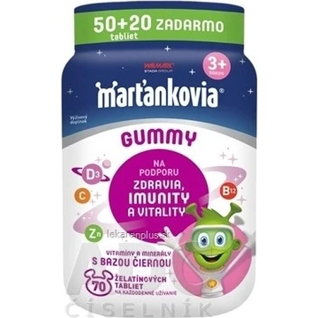 Martian gummy met zwarte vlierbessen 50+20tbl. 1×50 tbl + 20 tbl, voedingssupplement