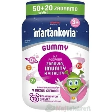 Martian gummy met zwarte vlierbessen 50+20tbl. 1×50 tbl + 20 tbl, voedingssupplement