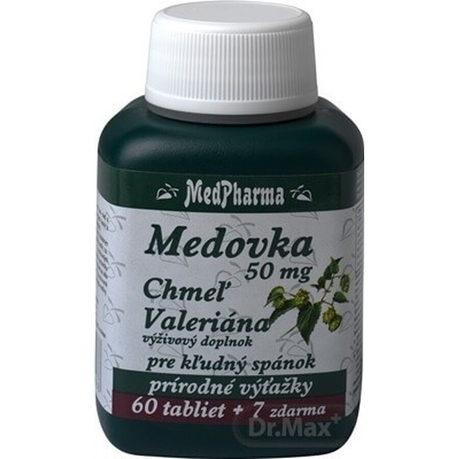 MedPharma MEDOVKA 50MG + Honey + VALERIAN 1×67 tbl, MEDOVKA + Honey + VALERIAN