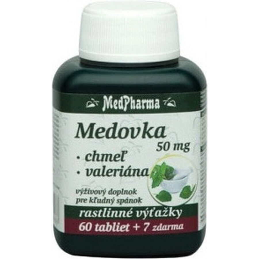 MedPharma MEDOVKA 50MG + Honey + VALERIAN 1×67 tbl, MEDOVKA + Honey + VALERIAN