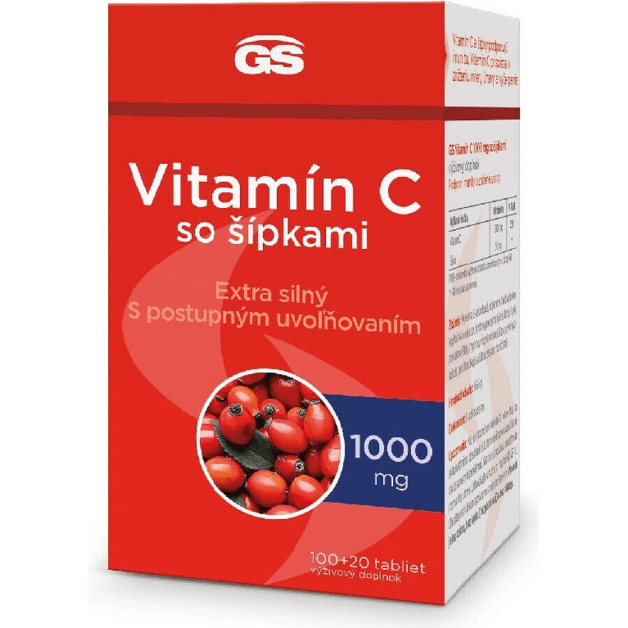 GS Vitamine C 1000+cones, 100+20 tbl 1×100+20 tbl, voedingssupplement