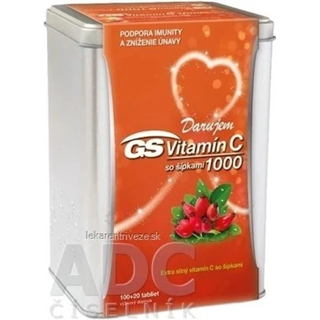 GS Vitamine C 1000+cones, 100+20 tbl 1×100+20 tbl, supplément nutritionnel