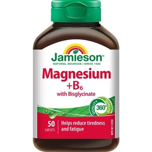 Jamieson Magnesium + Vitamin B6 with bisglycinate 1×50 tbl, food supplement