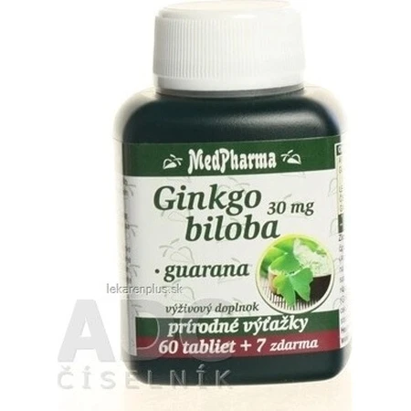 MedPharma GINKGO BILOBA + GUARANA 1×67 tbl, GINKGO BILOBA + GUARANA