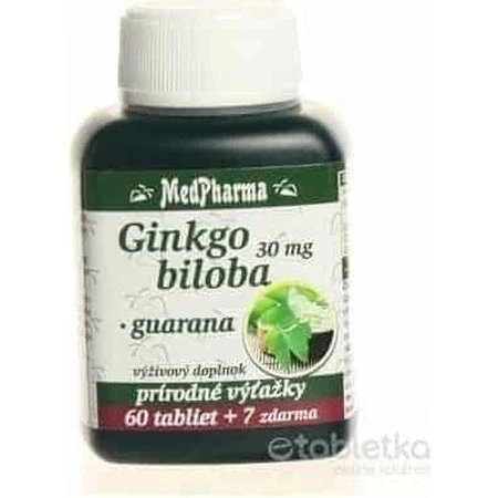 MedPharma GINKGO BILOBA + GUARANA 1×67 tbl, GINKGO BILOBA + GUARANA