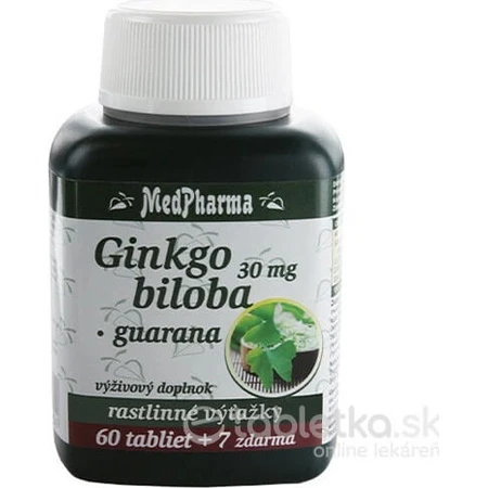 MedPharma GINKGO BILOBA + GUARANA 1×67 tbl, GINKGO BILOBA + GUARANA