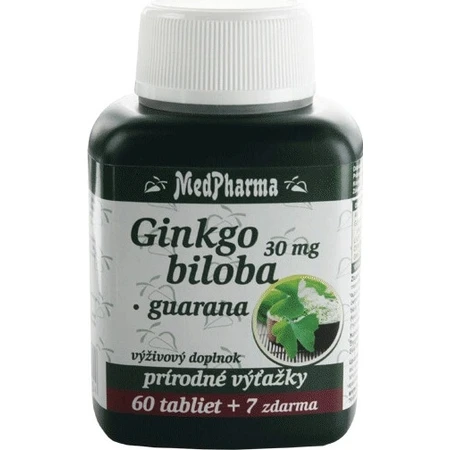 MedPharma GINKGO BILOBA + GUARANA 1×67 tbl, GINKGO BILOBA + GUARANA