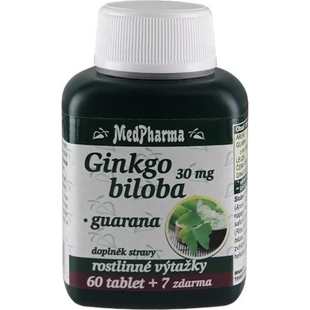 MedPharma GINKGO BILOBA + GUARANA 1×67 tbl, GINKGO BILOBA + GUARANA