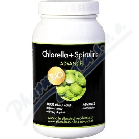 Chlorella + Spirulina ADVANCE BIO 1000 tbl. 1×1000 tbl, complemento alimenticio