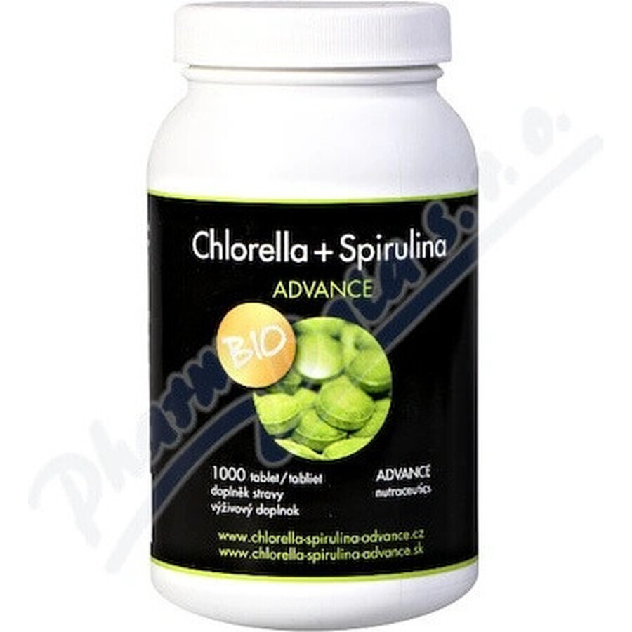 Chlorella + Spirulina ADVANCE BIO 1000 tbl. 1×1000 tbl, food supplement