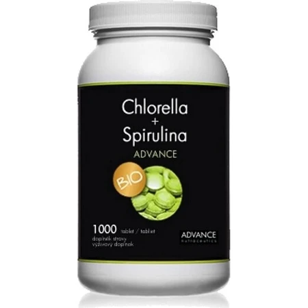 Chlorella + Spirulina ADVANCE BIO 1000 tbl. 1×1000 tbl, complemento alimenticio