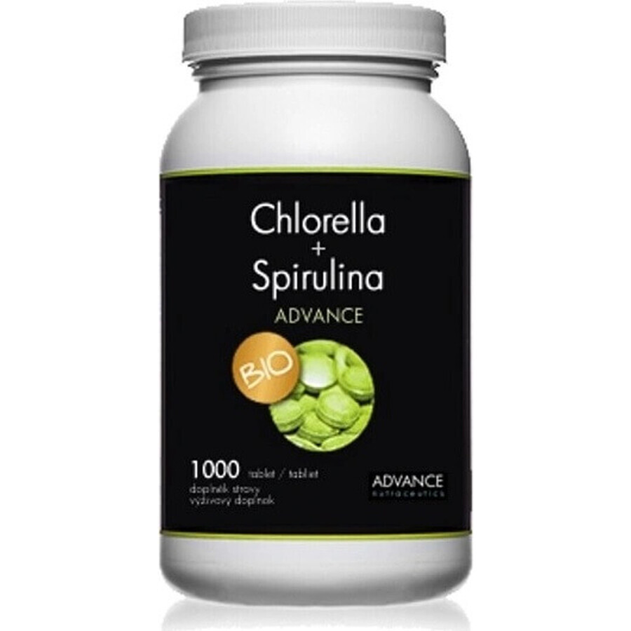 Chlorella + Spirulina ADVANCE BIO 1000 tbl. 1×1000 tbl, food supplement