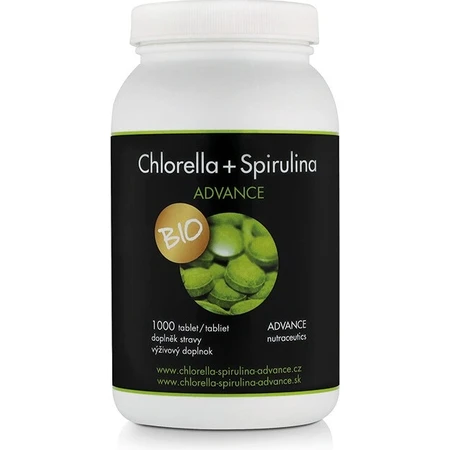 Chlorella + Spirulina ADVANCE BIO 1000 tbl. 1×1000 tbl, complemento alimenticio