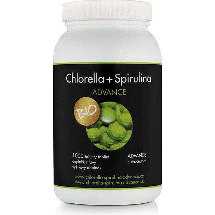 Chlorella + Spirulina ADVANCE BIO 1000 tbl. 1×1000 tbl, food supplement