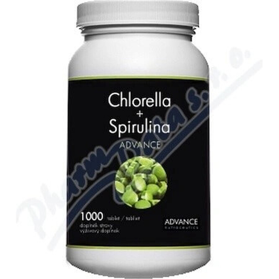 Chlorella + Spirulina ADVANCE BIO 1000 tbl. 1×1000 tbl, food supplement