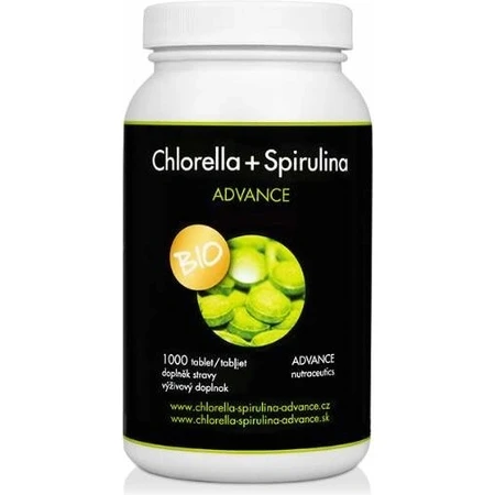 Chlorella + Spirulina ADVANCE BIO 1000 tbl. 1×1000 tbl, complemento alimenticio