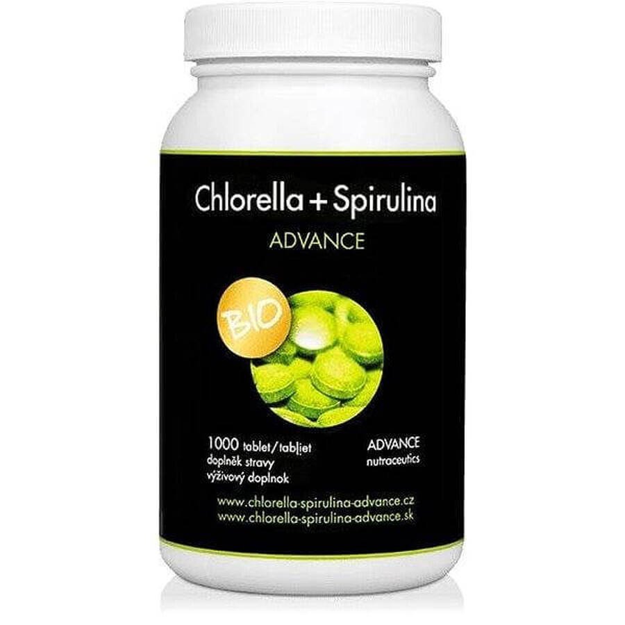 Chlorella + Spirulina ADVANCE BIO 1000 tbl. 1×1000 tbl, food supplement