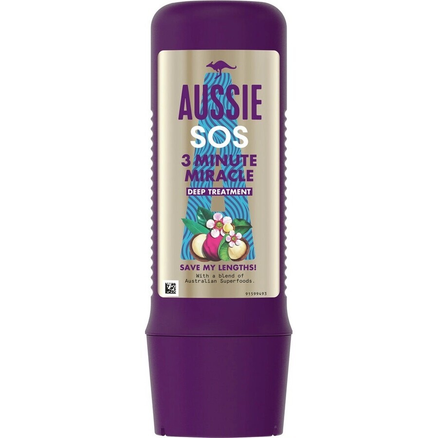 Aussie SOS Save My Lengths! 3 Minute Miracle Deep Conditioner | With Australian Superfoods Blend 1×225ml, Conditioner Aussie SOS Save My Lengths! 3 Minute Miracle Deep Conditioner | With Australian Superfoods Blend 1×225ml, Conditioner