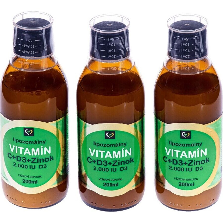 Healthy World Lipozomales Vitamin C + Zink + D3 1×200 ml, Vitaminpräparat