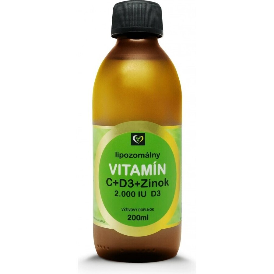 Healthy World Lipozomales Vitamin C + Zink + D3 1×200 ml, Vitaminpräparat