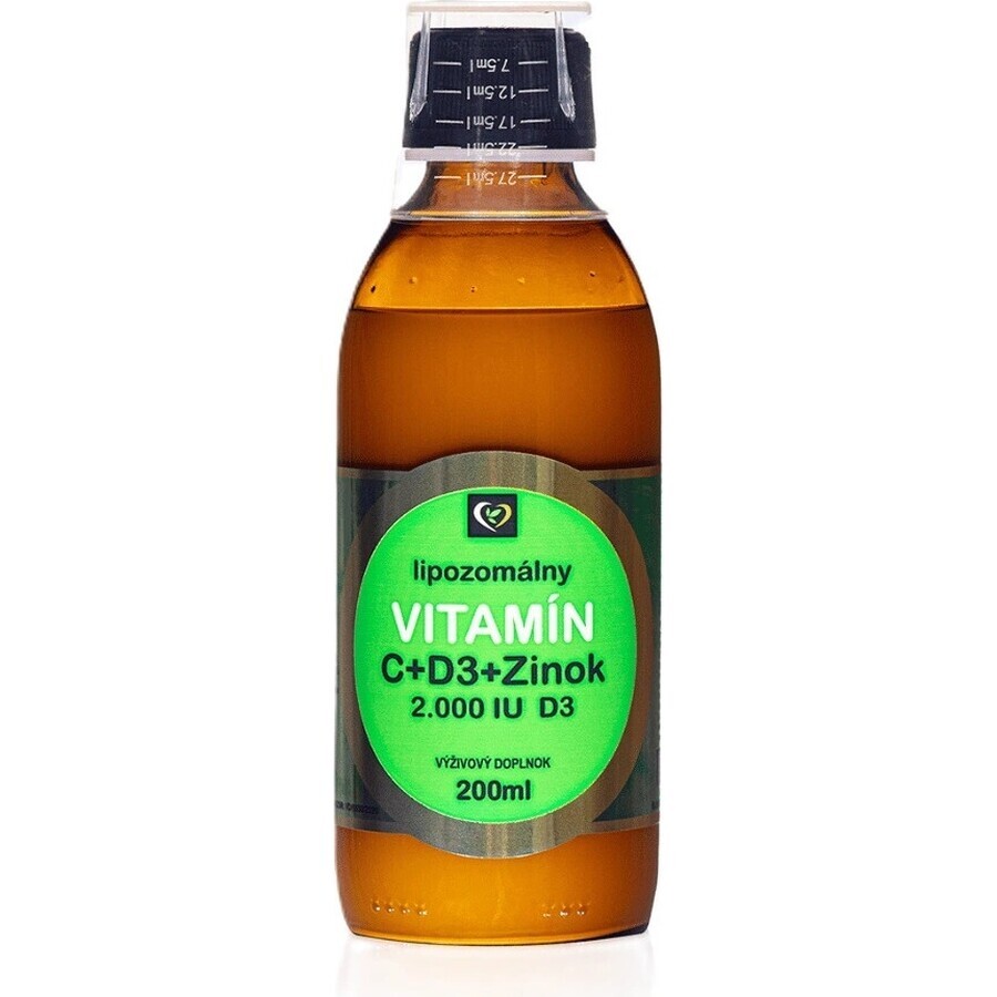 Healthy World Lipozomales Vitamin C + Zink + D3 1×200 ml, Vitaminpräparat