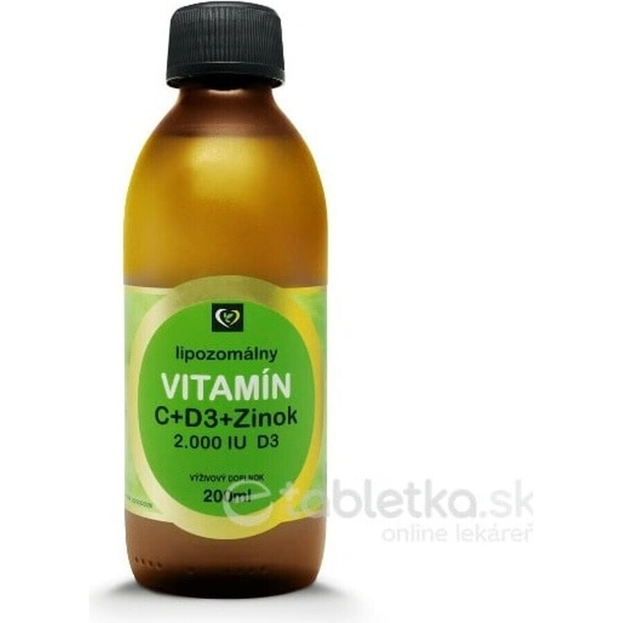 Healthy World Lipozomales Vitamin C + Zink + D3 1×200 ml, Vitaminpräparat